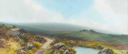 Reginald Daniel Sherrin (British, 1891-1971) - A view in Dartmoor - Gouache - 33.5 x 78.