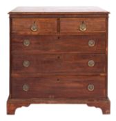 A Regency mahogany chest of drawers, circa 1815; the top with ogee moulded edges,