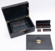A Victorian tooled black leather covered consular correspondence case, by J.