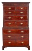 A George III mahogany chest on chest,