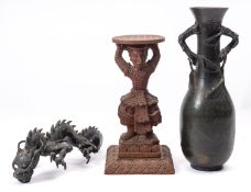 A Japanese bronze vase,