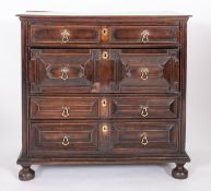 A William & Mary oak chest of drawers,