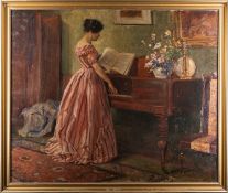 Charles Ernest Butler (British,1864-1933) - Playing the piano - Oil on canvas - 63 x 75.