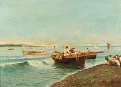 Continental School, 20th Century - Neapolitan Views - A pair of oils on canvas - Each 47.5 x 66.