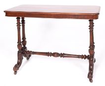 A Victorian mahogany side table, mid 19th century; the rectangular top with moulded edges,