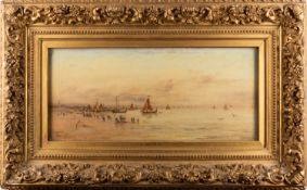Attributed to Eugène Boudin (French, 1824-1898) - 'Scheveningen' - Oil on panel - 16.