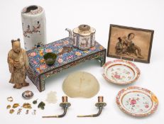A small group of Oriental and other works of art, comprising a small jade bowl,
