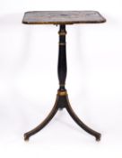 A Regency parcel gilt black lacquered occasional table,
