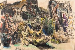 *Katherine Church (British, 1910-1999) - Landscape - Pen, ink and watercolour - 32.5 x 48.