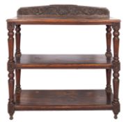 A Victorian walnut and oak buffet,