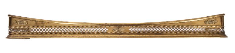 A brass fender in George III style, 19th century; of rectangular form,