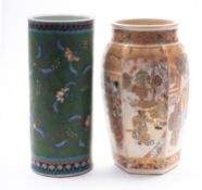 A Satsuma pottery vase and one other,
