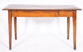 An elm and oak hardwood kitchen table,