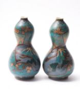 A pair of Japanese faux cloisonné vases and a Chinese porcelain bowl,