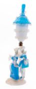 Attributed to Barovier & Toso, a Murano clear, white and blue glass figural table lamp,