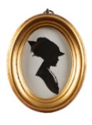 British School, 19th Century - A group of five paper-cut silhouettes,