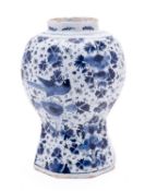 A Dutch delft baluster vase,