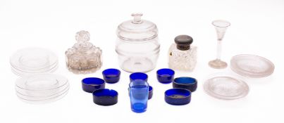 A mixed lot of glassware, 19th/20th century including a large bowl with star cut base,