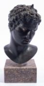 A 'bronzed' composition model of the head of a youth, 'the Marathon Boy',
