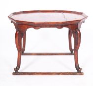 A Korean stained wood soban low dining table,