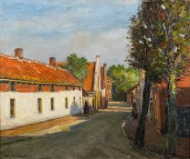 Leo Klein von Diepold (German 1865-1944) - Street scene - Oil on canvas - 49 x 58.