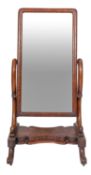 A Victorian mahogany cheval mirror,