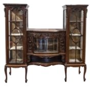 An Edwardian mahogany and glazed vitrine cabinet,