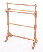 A Victorian beech towel horse,