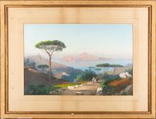 Cesare Uva (Italian, 1824-1886) - Capri - Gouache - 35.