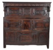 A William & Mary or Queen Anne oak court cupboard,