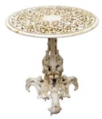 A Victorian cast iron garden or conservatory table,