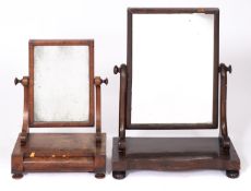 A Regency walnut dressing table mirror,
