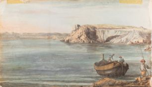 Circle of David Roberts (1796 - 1864) - Marseille from Chateau Verd - Pen, ink and watercolour - 18.