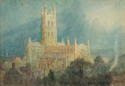Alexander Wallace Rimington (British, 1854-1918) - Gloucester Cathedral - Watercolour - 23 x 33.
