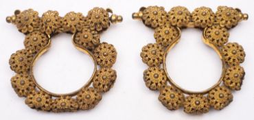 A pair of gilt metal bell pull handles,
