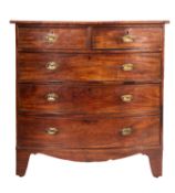 A Regency mahogany bowfront chest of drawers,