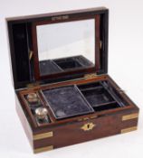 A Regency mahogany and brass bound dressing case,