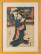 A group of four Japanese wood block prints by Utagawa Kunisada [1788-1865] from the series