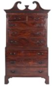 A George III mahogany chest on chest,
