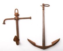 A steel model of an Admiralty pattern anchor, inscribed 'F.