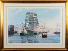 After Montague Dawson (1890-1973) 'The Thermopylae leaving Foochow;, framed print 50.