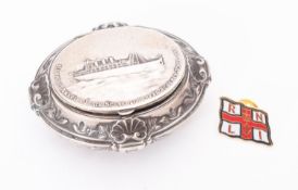 A silver presentation snuff box for Hamburg-America line passenger ship SS 'Auguste Victoria',