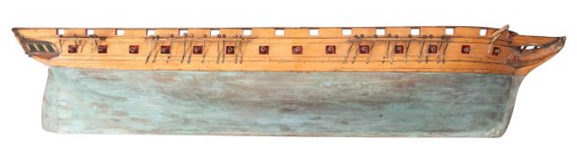 A 19th century presentation half block model of the Green's Blackwall Line Frigate The