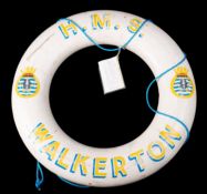 A Perrybouy Life preserver from the Royal Navy Ton - class minesweeper HMS 'Walkerton',