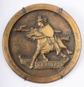 An unofficial bronze ship's badge or tompion for the Royal Navy F- class Destroyer HMS 'Fearless',