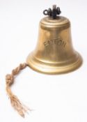 The ship's bell from the Avenue Shipping Company cargo ship, MV 'Enton', arch suspension,