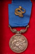 A George IV Royal National Lifeboat Institution Medal awarded to Jn P Shanack Voted 6 May 1858,