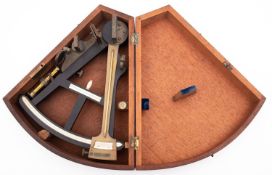 A 19th Century ebony octant, maker 'D McGregor & Co, Glasgow & Greenock',