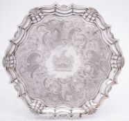 WITHDRAWN LOT A George II silver salver by Isaac Cookson, Newcastle 1740,