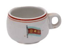 A small group of shipping line and related tableware: comprising a Union Castle Line coffee cup and